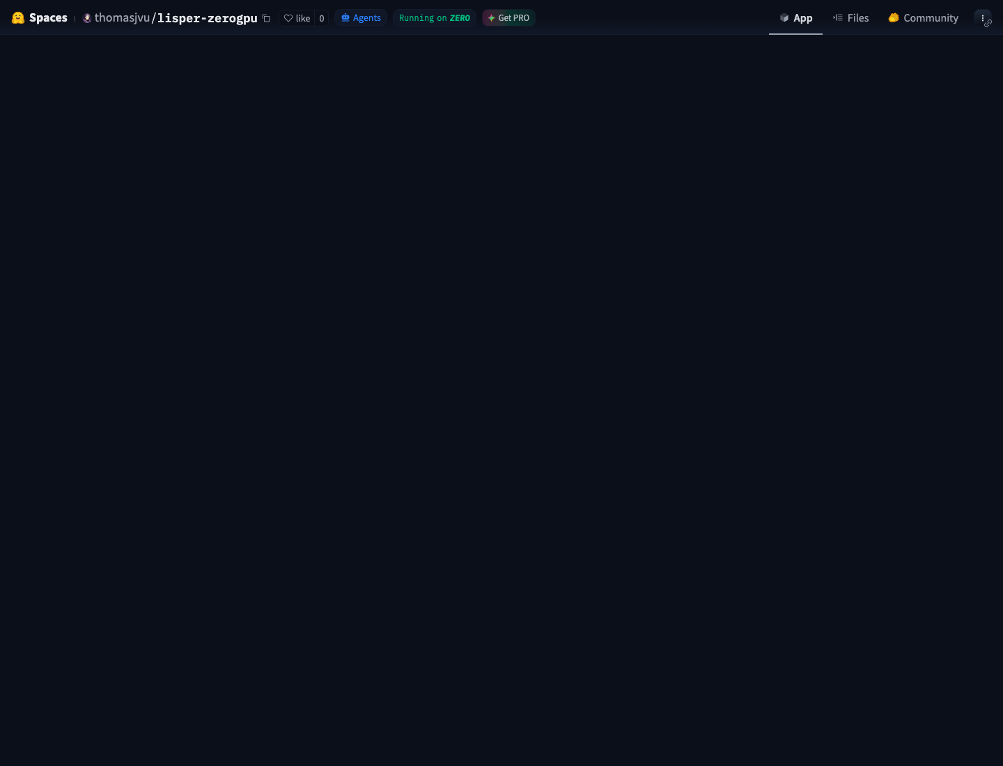 Lisper Hugging Face Spaces demo interface