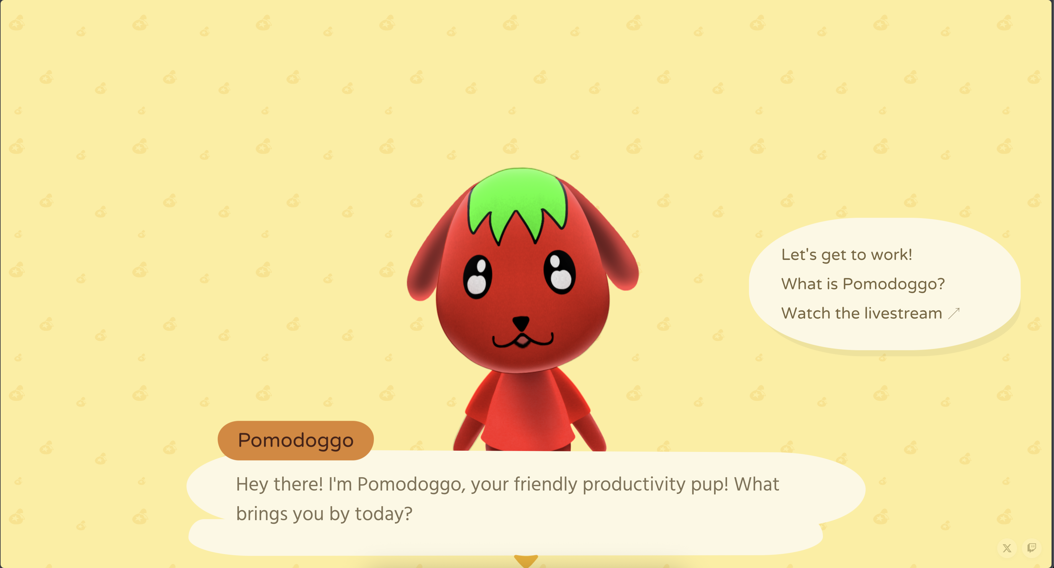 Pomodoggo landing page showing the focus timer and virtual dog companion