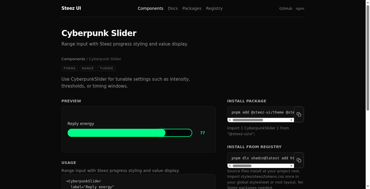 Cyberpunk Slider at about 75 percent fill